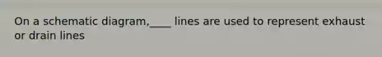 On a schematic diagram,____ lines are used to represent exhaust or drain lines