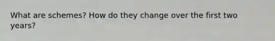 What are schemes? How do they change over the first two years?
