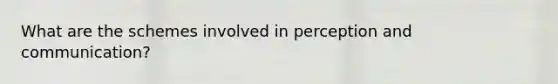 What are the schemes involved in perception and communication?