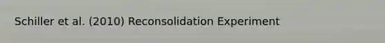 Schiller et al. (2010) Reconsolidation Experiment