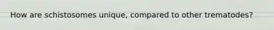 How are schistosomes unique, compared to other trematodes?