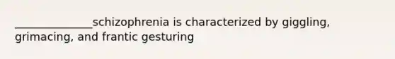 ______________schizophrenia is characterized by giggling, grimacing, and frantic gesturing