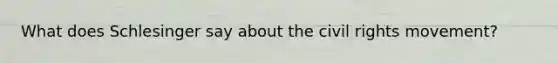 What does Schlesinger say about the civil rights movement?