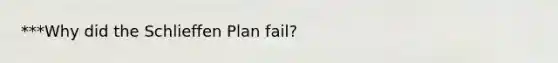 ***Why did the Schlieffen Plan fail?