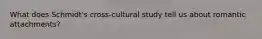 What does Schmidt's cross-cultural study tell us about romantic attachments?