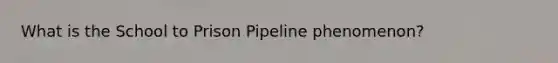 What is the School to Prison Pipeline phenomenon?