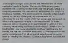 A school psychologist wants to test the effectiveness of a new method of teaching English. She recruits 100 second​-grade students and randomly divides them into two groups. Group 1 is taught by means of the new​ method, while group 2 is taught by traditional methods. The same teacher is assigned to teach both groups. At the end of the​ year, an achievement test is administered and the results of the two groups are compared. (a) What is the response variable in this​ experiment? (b) Is the response variable qualitative or​ quantitative? (c) Which of the following explanatory variables is​ manipulated? ​(d) What are the​ treatments? How many treatments are​ there? (e) How are the factors that are not controlled dealt​ with? ​(f) Which group serves as the control​ group? (g) What type of experimental design is​ this? ​(h) Identify the subjects. ​(i) Draw a diagram to illustrate the design.