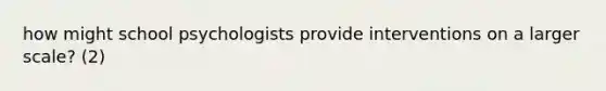 how might school psychologists provide interventions on a larger scale? (2)