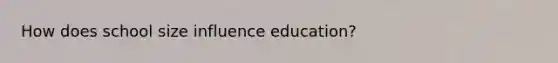 How does school size influence education?