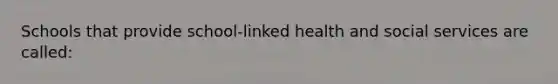 Schools that provide school-linked health and social services are called: