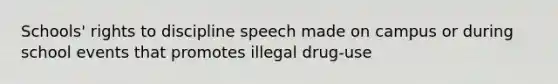 Schools' rights to discipline speech made on campus or during school events that promotes illegal drug-use