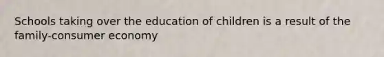 Schools taking over the education of children is a result of the family-consumer economy