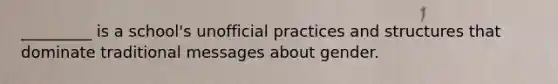 _________ is a school's unofficial practices and structures that dominate traditional messages about gender.