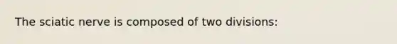 The sciatic nerve is composed of two divisions: