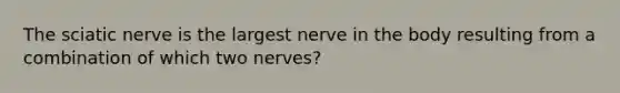 The sciatic nerve is the largest nerve in the body resulting from a combination of which two nerves?