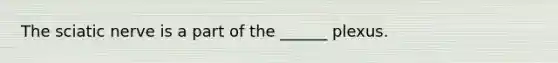 The sciatic nerve is a part of the ______ plexus.