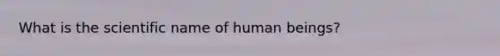 What is the scientific name of human beings?