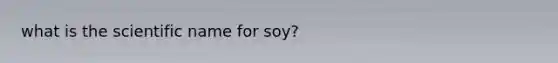 what is the scientific name for soy?