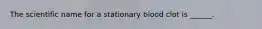 The scientific name for a stationary blood clot is ______.