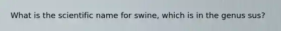 What is the scientific name for swine, which is in the genus sus?