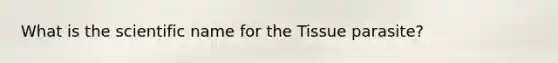 What is the scientific name for the Tissue parasite?