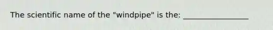 The scientific name of the "windpipe" is the: _________________