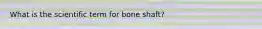 What is the scientific term for bone shaft?