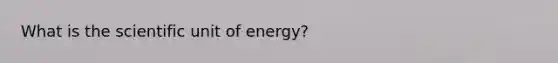 What is the scientific unit of energy?