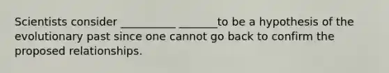 Scientists consider __________ _______to be a hypothesis of the evolutionary past since one cannot go back to confirm the proposed relationships.