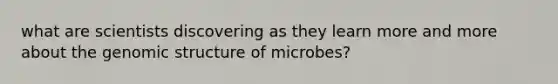 what are scientists discovering as they learn more and more about the genomic structure of microbes?