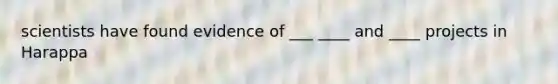 scientists have found evidence of ___ ____ and ____ projects in Harappa