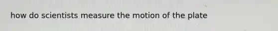 how do scientists measure the motion of the plate