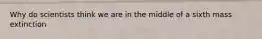 Why do scientists think we are in the middle of a sixth mass extinction