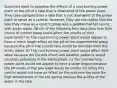 Scientists want to examine the effects of a coal-burning power plant on the pH of a lake that is downwind of the power plant. They take samples from a lake that is not downwind of the power plant to serve as a control. However, they did not realize that the lake they chose as a control group was a geothermal hot spring with acidic water. Which of the following best describes how their choice of control group could affect the results of their experiment? A) The coal-burning power plant would appear to have a much larger effect on the pH of the experimental group because the pH in the control lake would be elevated from the acidic water. B) The coal-burning power plant would affect both lakes because the Coriolis effect and weather patterns would circulate pollutants in the atmosphere. C) The coal-burning power plant would not appear to have a large impact because the pH levels of the two lakes would be similar. D) Using this control would not have an effect on the outcome because the high temperature of the hot spring reduces the acidity of the water in the lake.