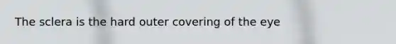 The sclera is the hard outer covering of the eye