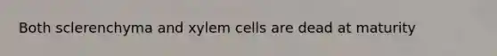 Both sclerenchyma and xylem cells are dead at maturity