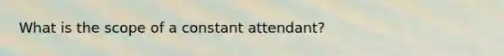 What is the scope of a constant attendant?