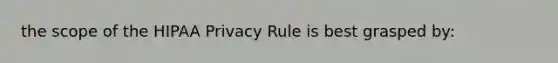 the scope of the HIPAA Privacy Rule is best grasped by: