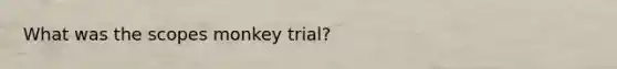 What was the scopes monkey trial?