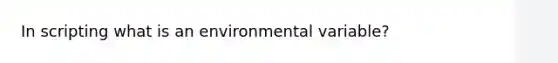 In scripting what is an environmental variable?