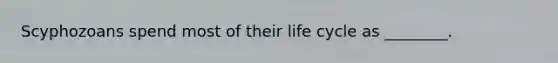 Scyphozoans spend most of their life cycle as ________.