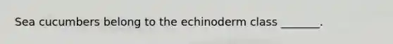 Sea cucumbers belong to the echinoderm class _______.