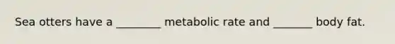 Sea otters have a ________ metabolic rate and _______ body fat.