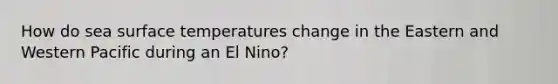 How do sea surface temperatures change in the Eastern and Western Pacific during an El Nino?