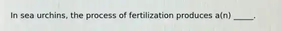 In sea urchins, the process of fertilization produces a(n) _____.