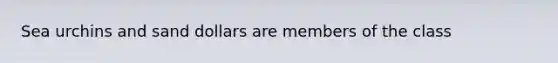 Sea urchins and sand dollars are members of the class