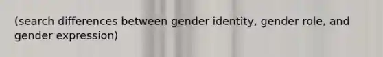 (search differences between gender identity, gender role, and gender expression)