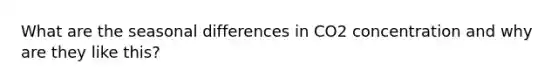 What are the seasonal differences in CO2 concentration and why are they like this?