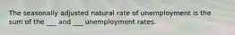 The seasonally adjusted natural rate of unemployment is the sum of the ___ and ___ unemployment rates.