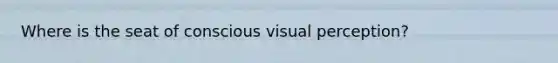 Where is the seat of conscious visual perception?